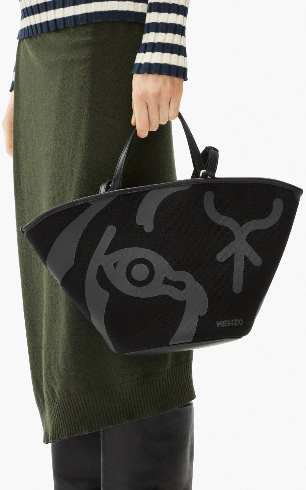 Kenzo Small Arc canvas Ženska Nakupovalna Torba Črna SI-8898777